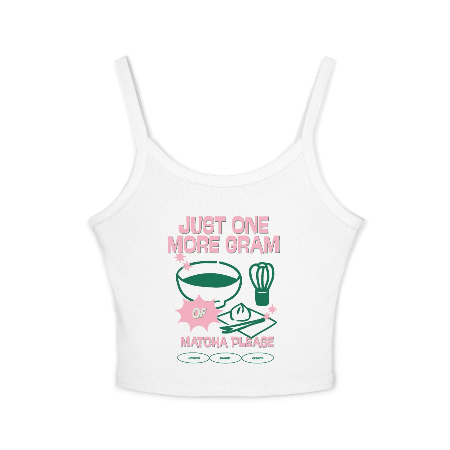 Girly Tank Top - Cute Aesthetic Matcha Design