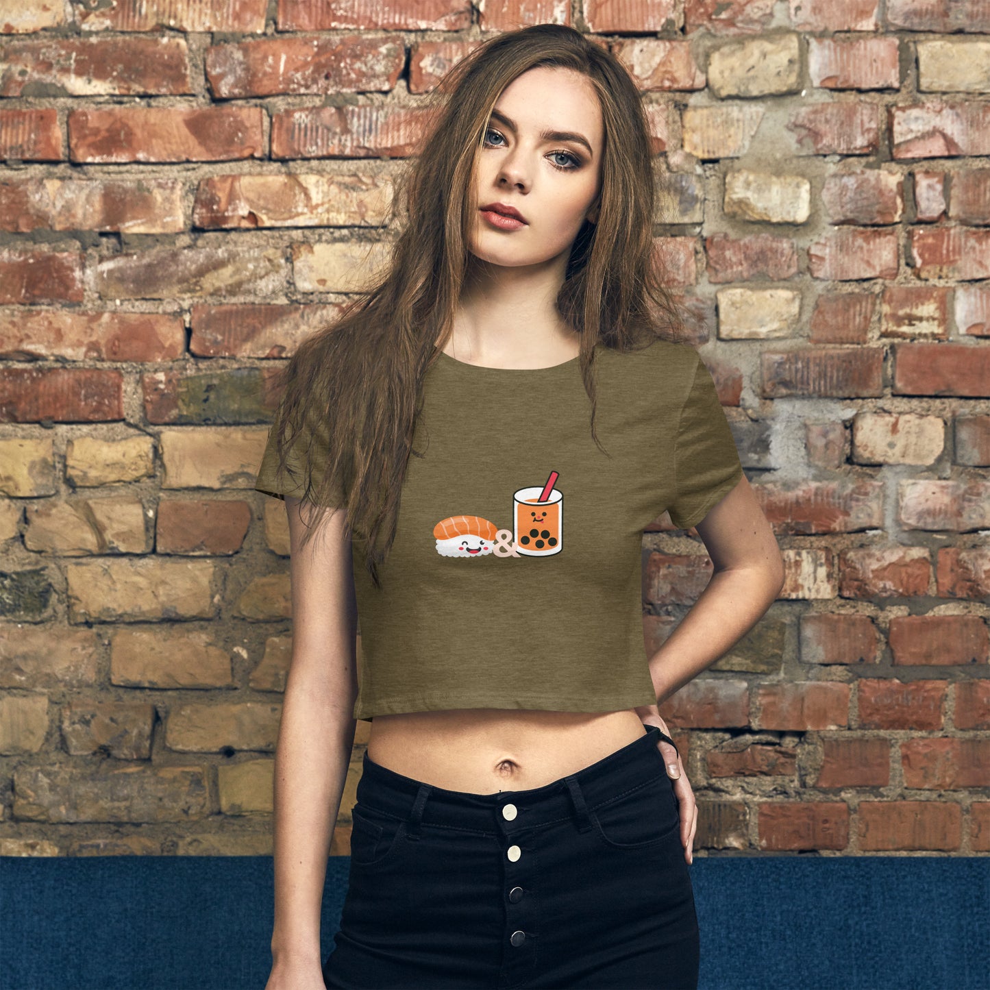 Sushi & Boba Crop Tee